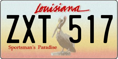 LA license plate ZXT517