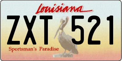 LA license plate ZXT521