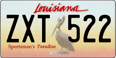 LA license plate ZXT522