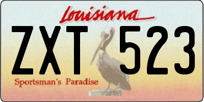 LA license plate ZXT523