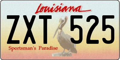 LA license plate ZXT525