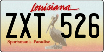 LA license plate ZXT526