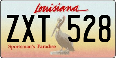 LA license plate ZXT528