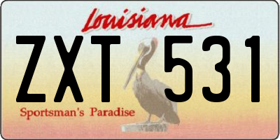 LA license plate ZXT531