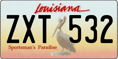 LA license plate ZXT532