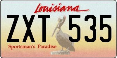 LA license plate ZXT535