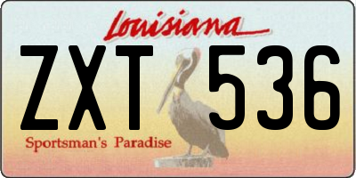 LA license plate ZXT536