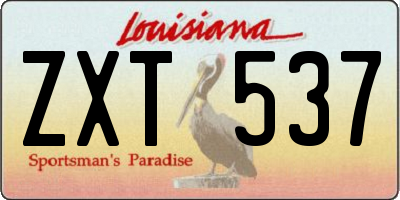 LA license plate ZXT537