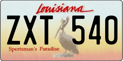 LA license plate ZXT540