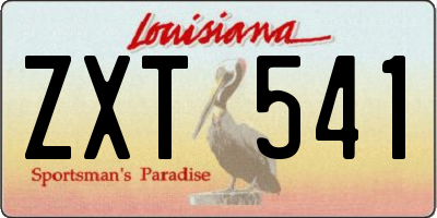 LA license plate ZXT541