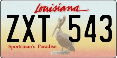 LA license plate ZXT543