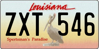 LA license plate ZXT546