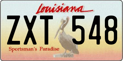 LA license plate ZXT548