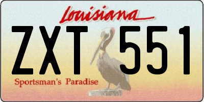 LA license plate ZXT551