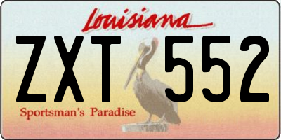 LA license plate ZXT552