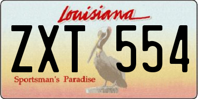 LA license plate ZXT554