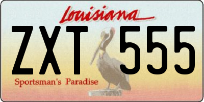 LA license plate ZXT555