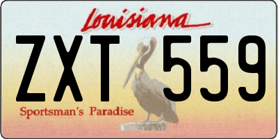 LA license plate ZXT559