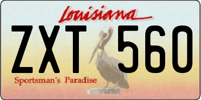 LA license plate ZXT560