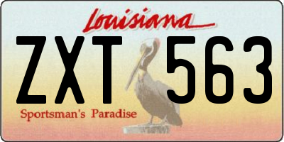 LA license plate ZXT563