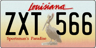 LA license plate ZXT566