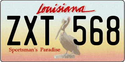 LA license plate ZXT568