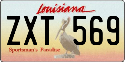 LA license plate ZXT569