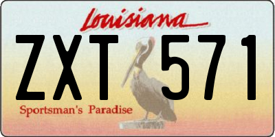 LA license plate ZXT571