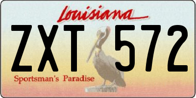 LA license plate ZXT572