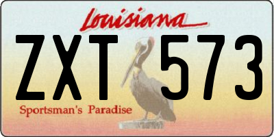 LA license plate ZXT573