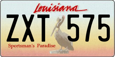 LA license plate ZXT575