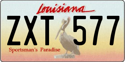 LA license plate ZXT577