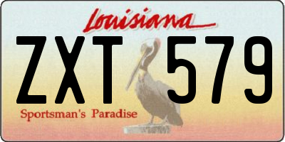 LA license plate ZXT579