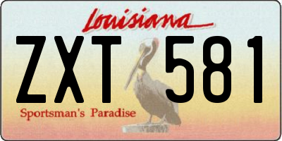 LA license plate ZXT581