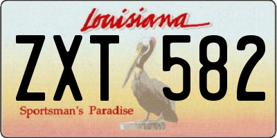 LA license plate ZXT582