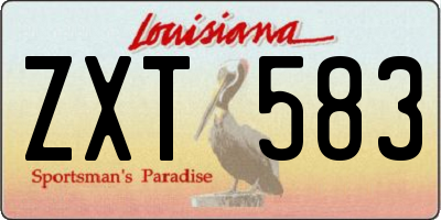 LA license plate ZXT583