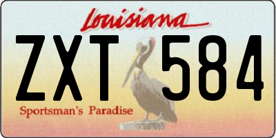 LA license plate ZXT584