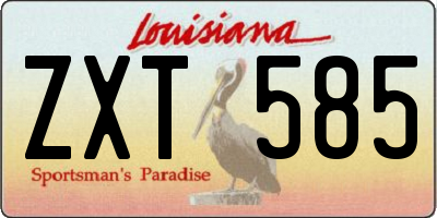 LA license plate ZXT585