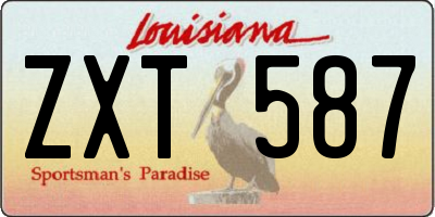 LA license plate ZXT587