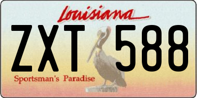 LA license plate ZXT588