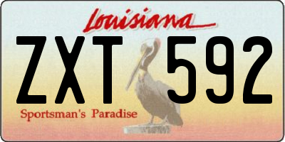 LA license plate ZXT592