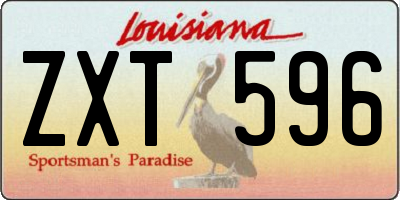 LA license plate ZXT596