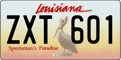 LA license plate ZXT601