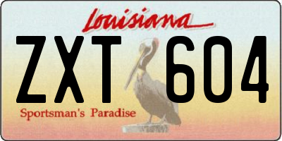 LA license plate ZXT604