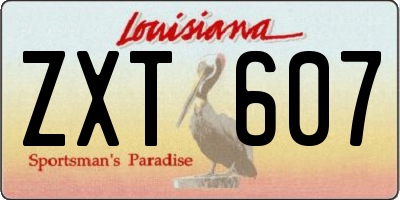 LA license plate ZXT607