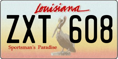 LA license plate ZXT608