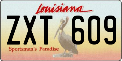 LA license plate ZXT609