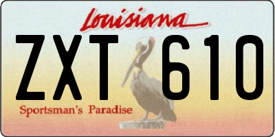 LA license plate ZXT610