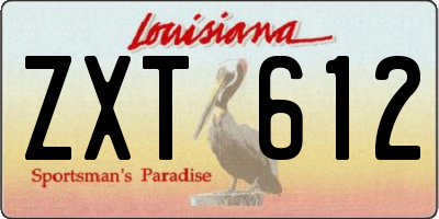 LA license plate ZXT612