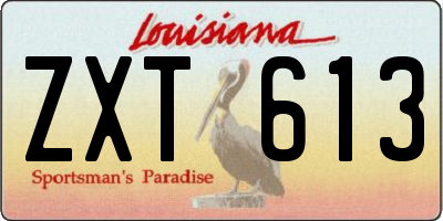 LA license plate ZXT613